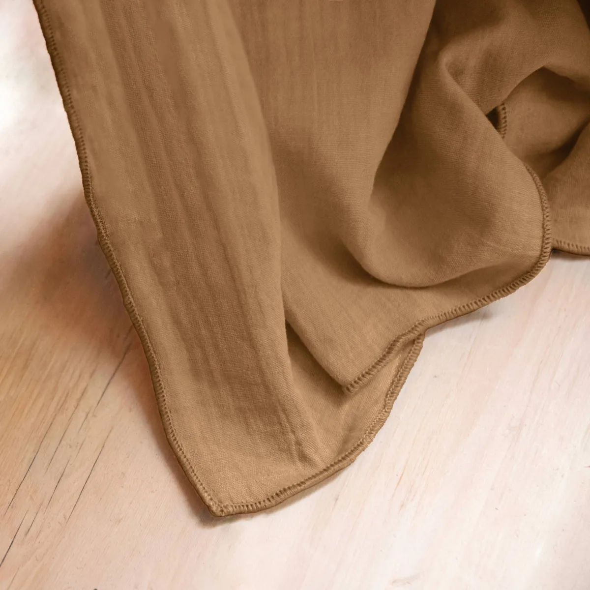 Tovaglia quadrata garza di cotone (180 x 180 cm) Gaïa Camel