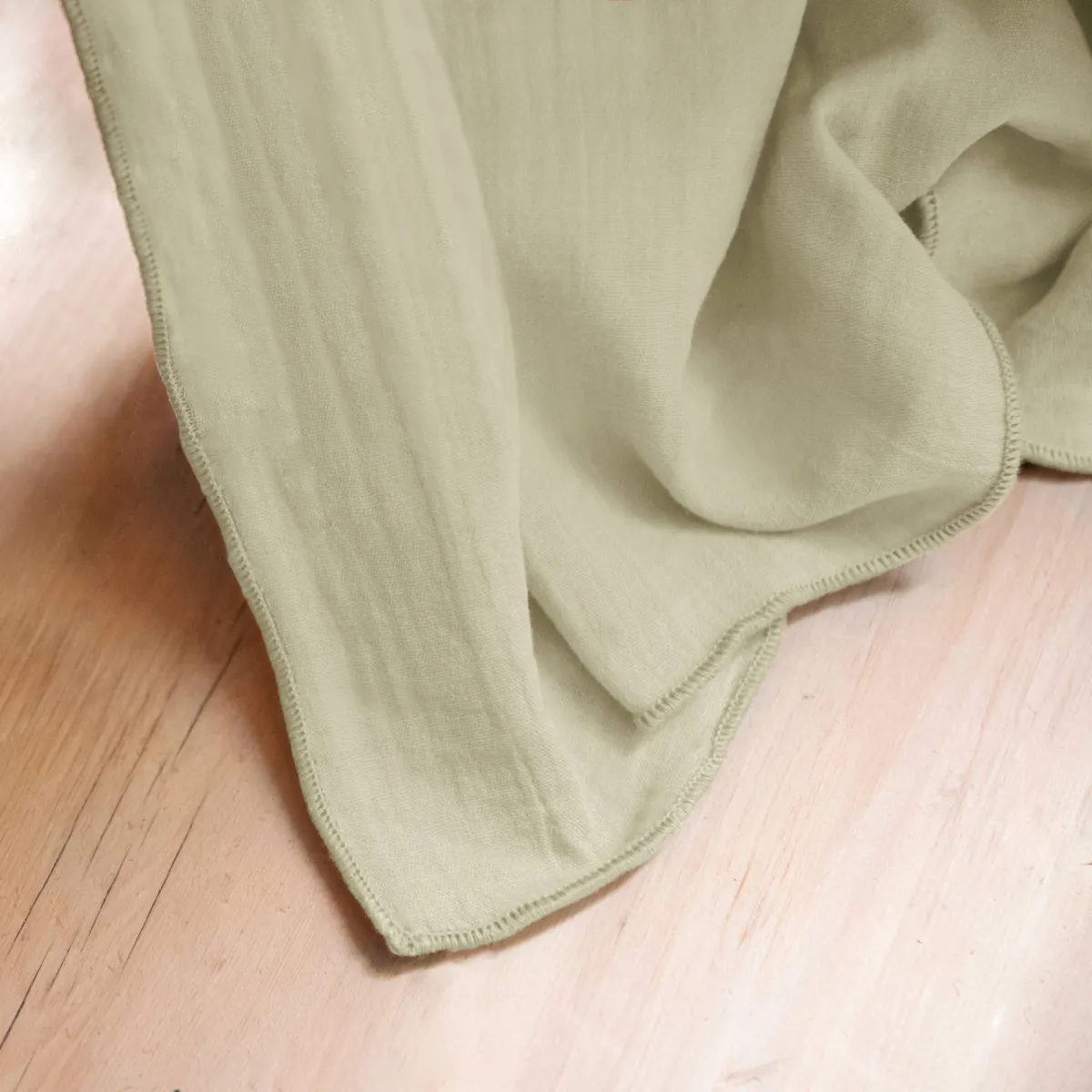 Tovaglia quadrata garza di cotone (180 x 180 cm) Gaïa Verde tiglio