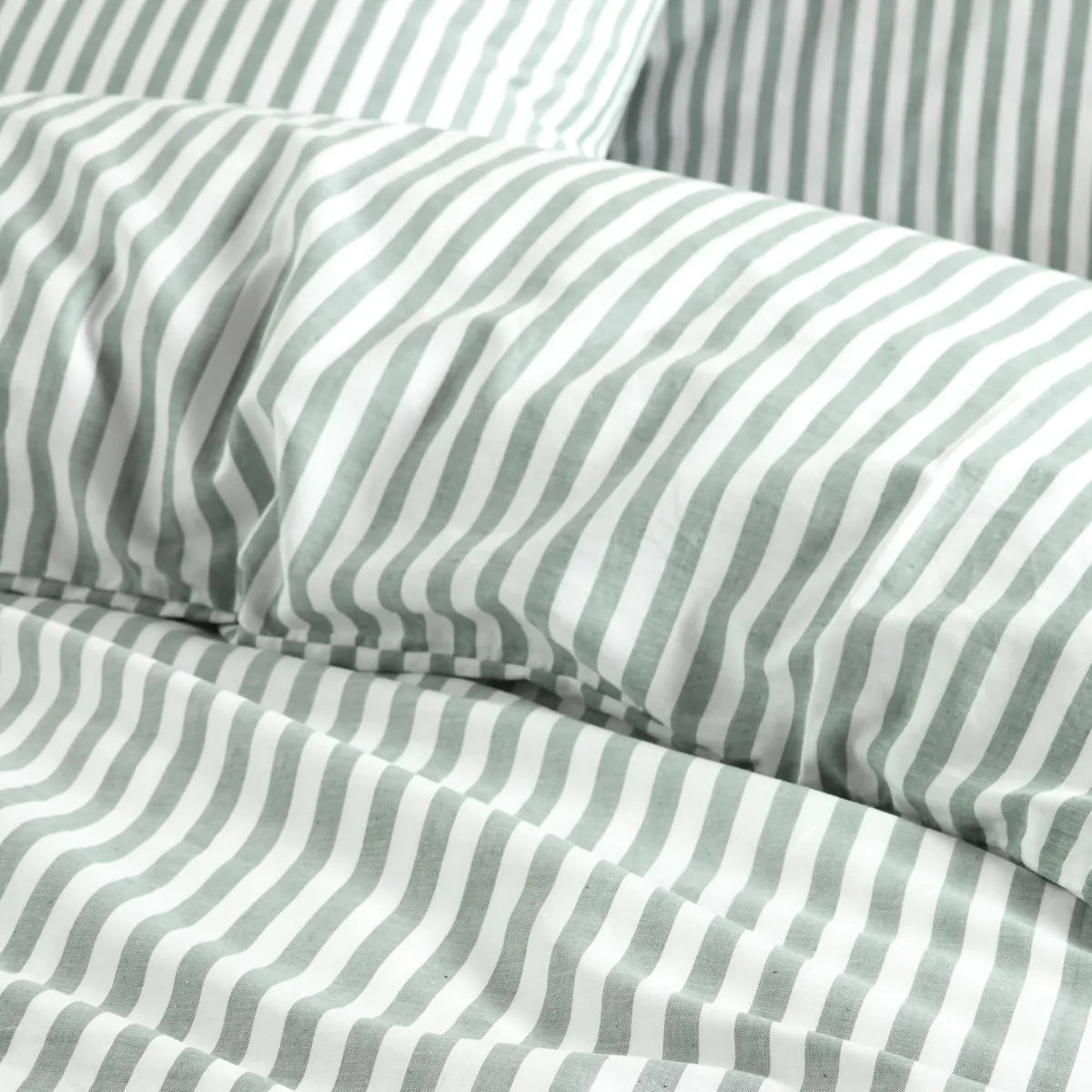 Copripiumino e due federe in cotone (240 x 220 cm) Linea Verde salvia