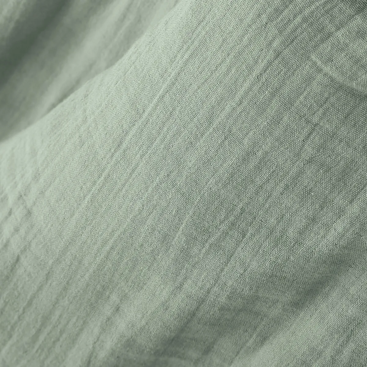 Drap housse gaze de coton (120 x 190 cm) Gaïa Vert eucalyptus