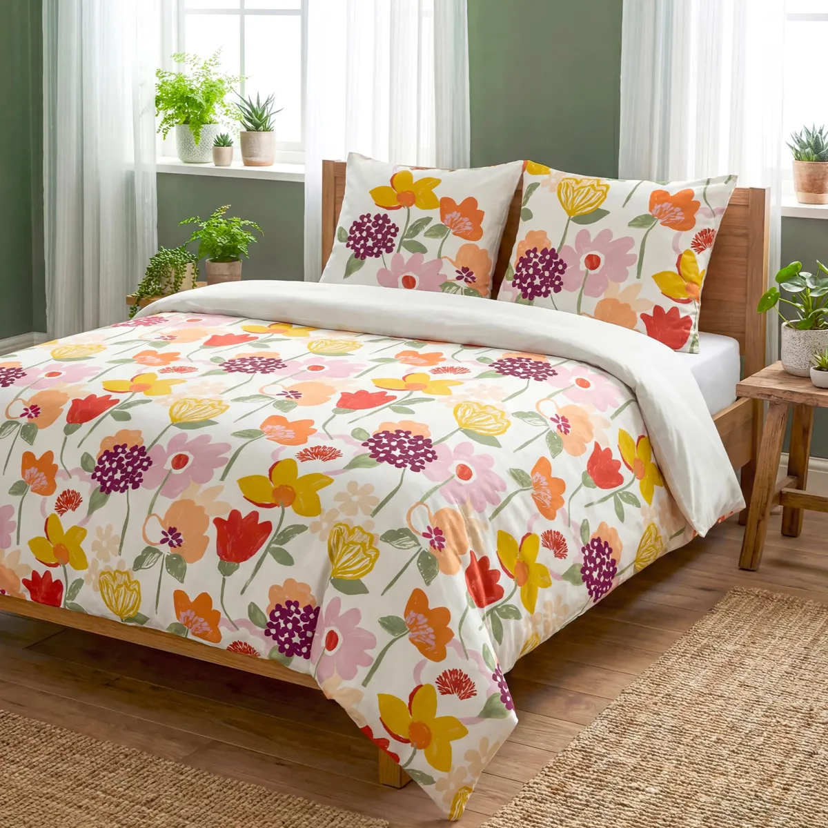 Funda nórdica y dos fundas de almohada algodón (240 x 220 cm) Alexia Multicolor