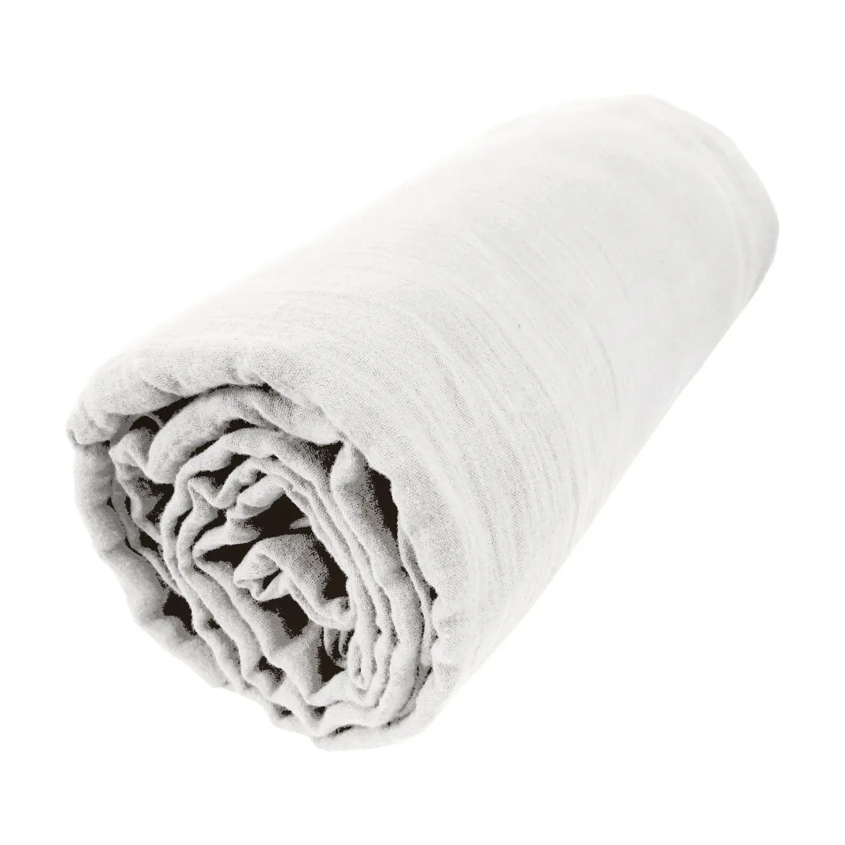 Drap housse gaze de coton (120 x 200 cm) Gaïa Blanc chantilly