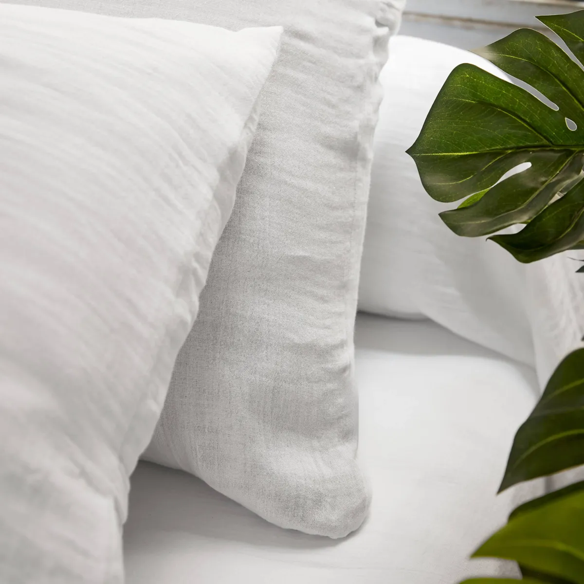 Drap housse gaze de coton (120 x 200 cm) Gaïa Blanc chantilly