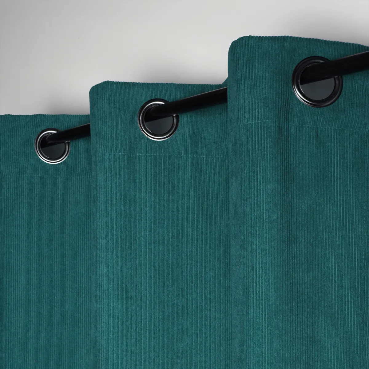 Tenda in velluto coste (140 x 260 cm) Dandy Blu pavone