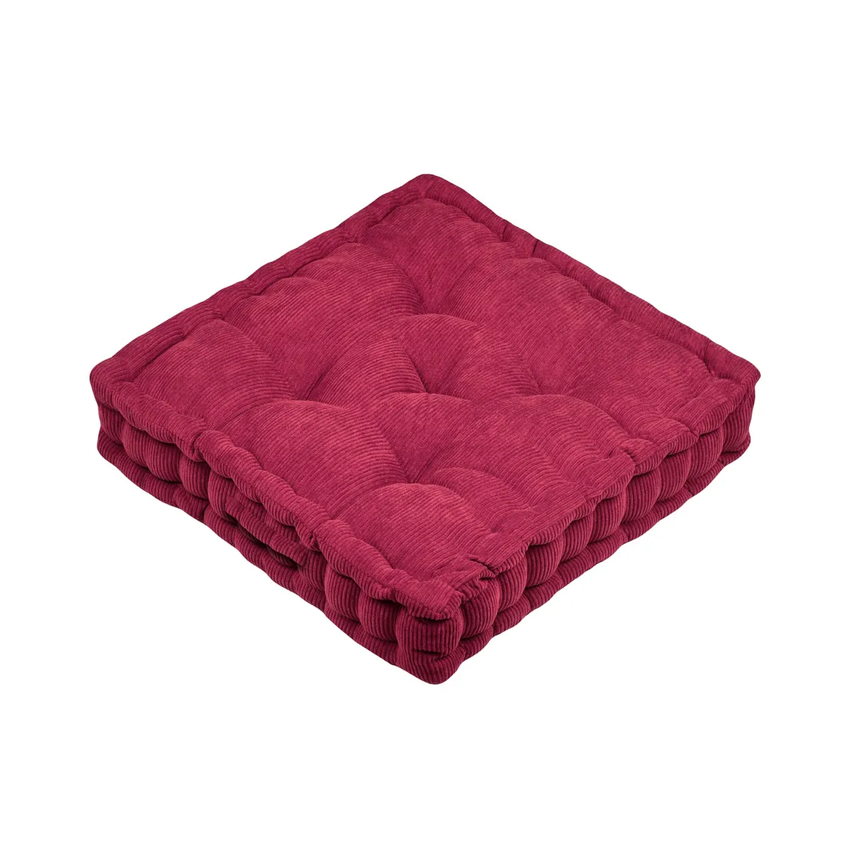 Cuscino da pavimento quadrato in velluto (45 x 45 cm) Dandy Bordeaux