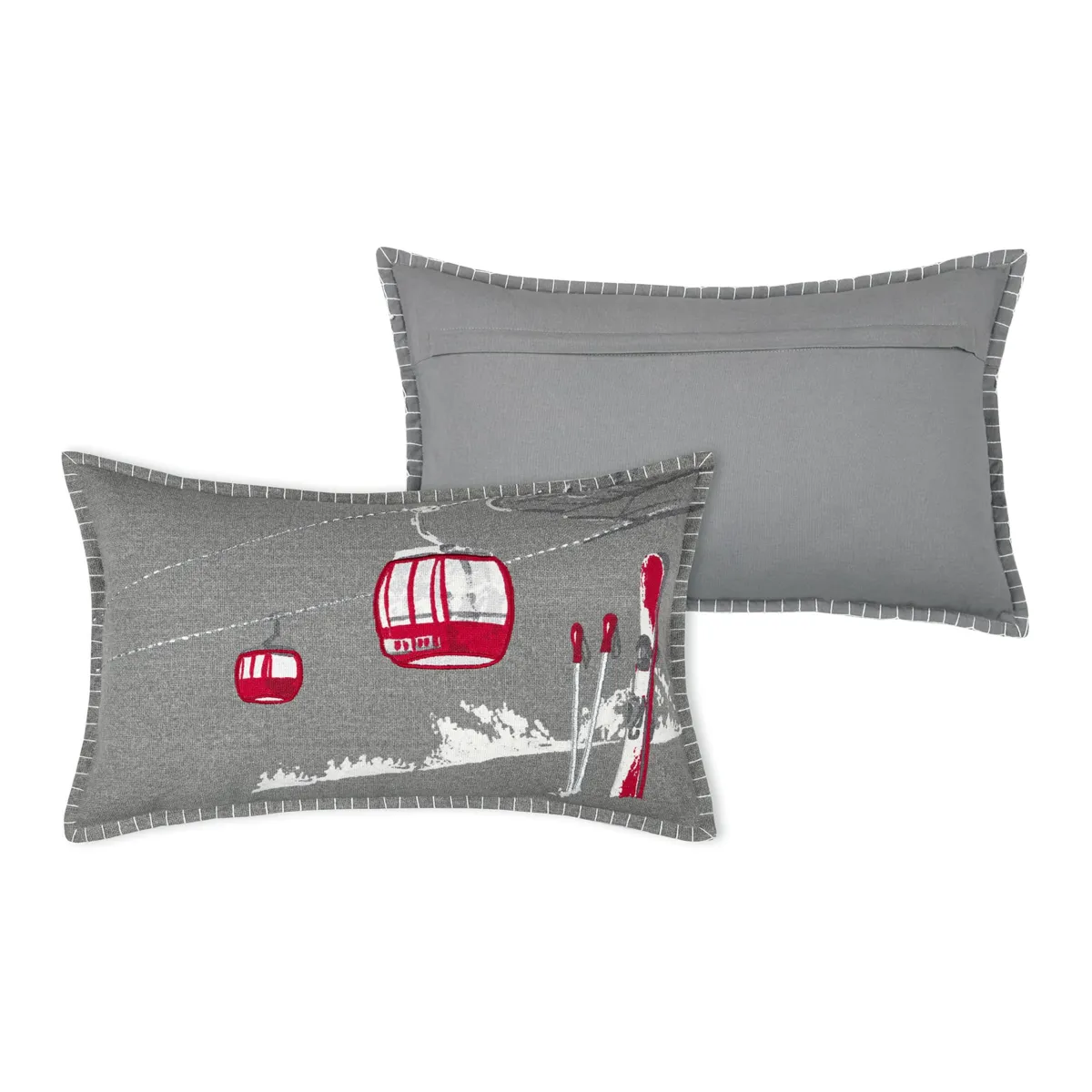 Cuscino rettangolare in cotone (35 x 60 cm) Villard Grigio
