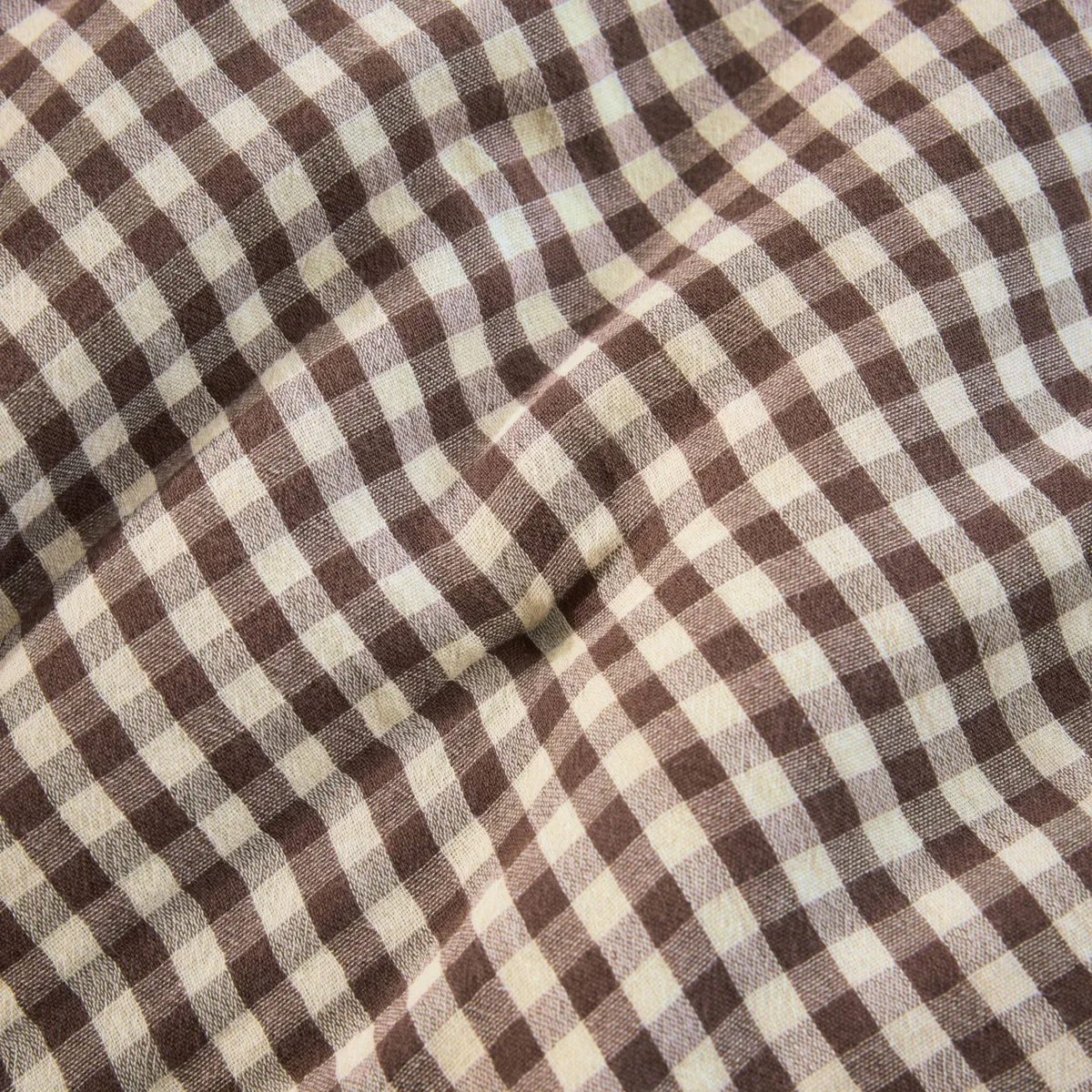 Copripiumino garza di cotone (240 x 220 cm) Gaïa vichy Marrone