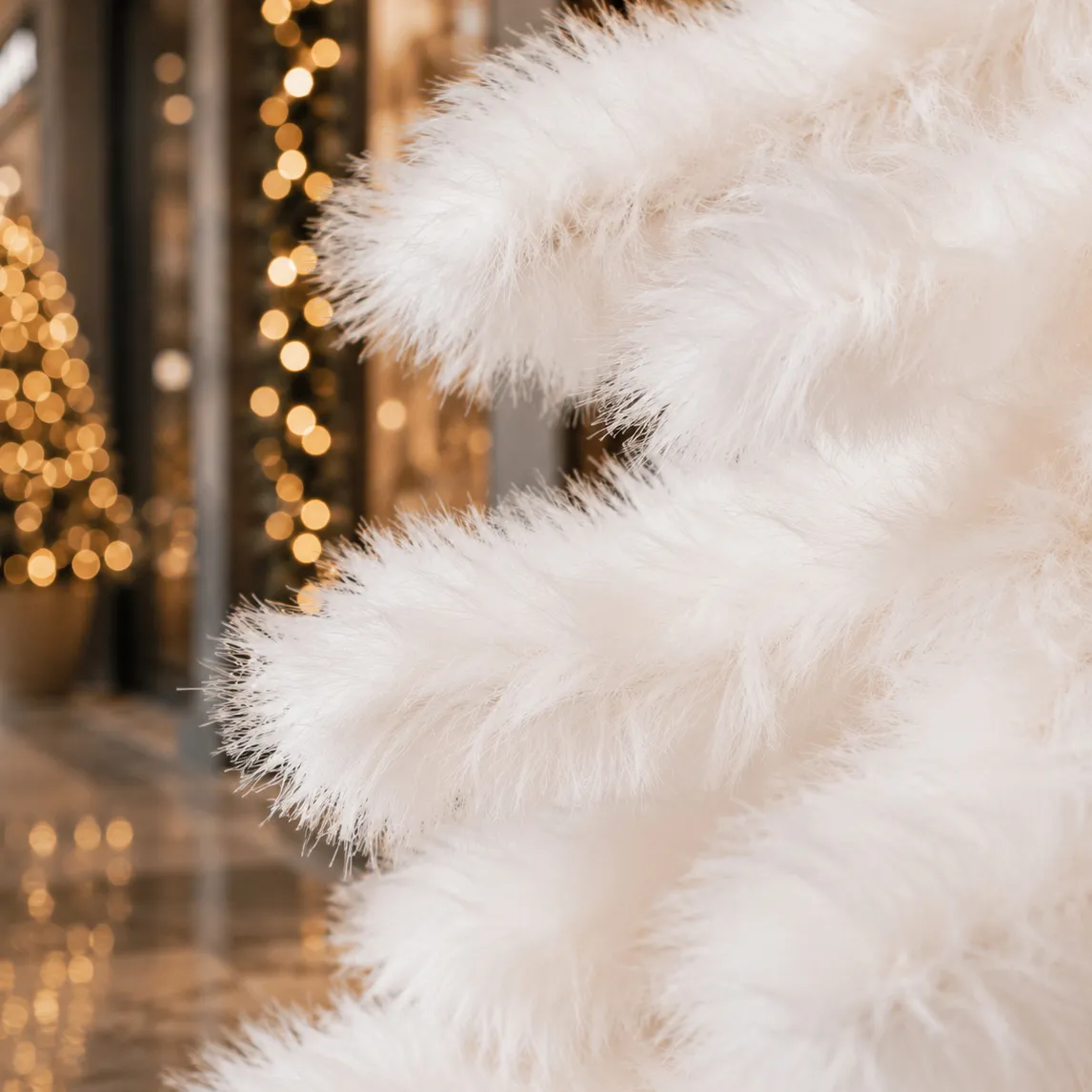 Albero di Natale artificiale (H130 cm) Furren pelliccia sintetica Bianco