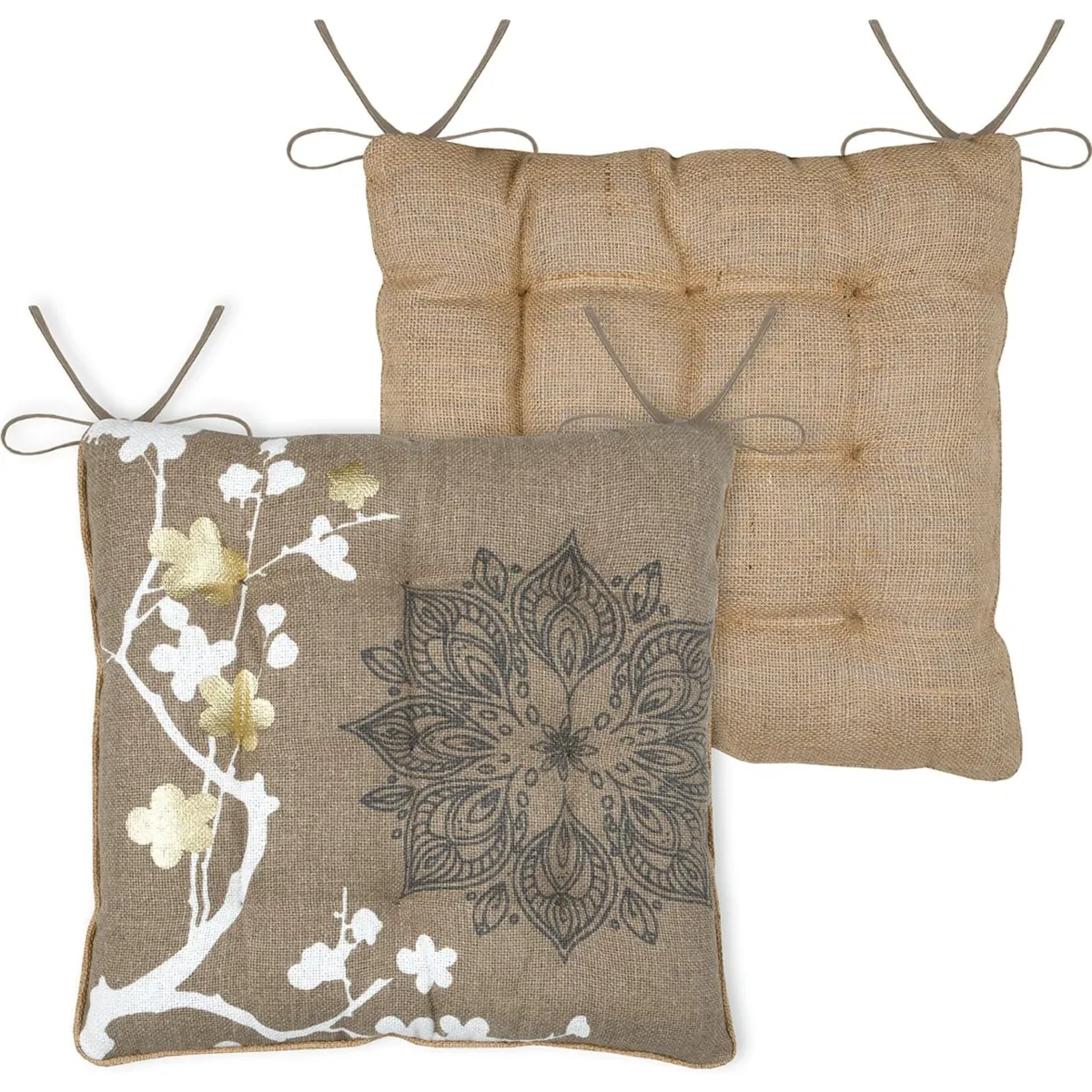 Cuscino quadrato per sedia in juta (38 x 38 cm) Zen Tortora