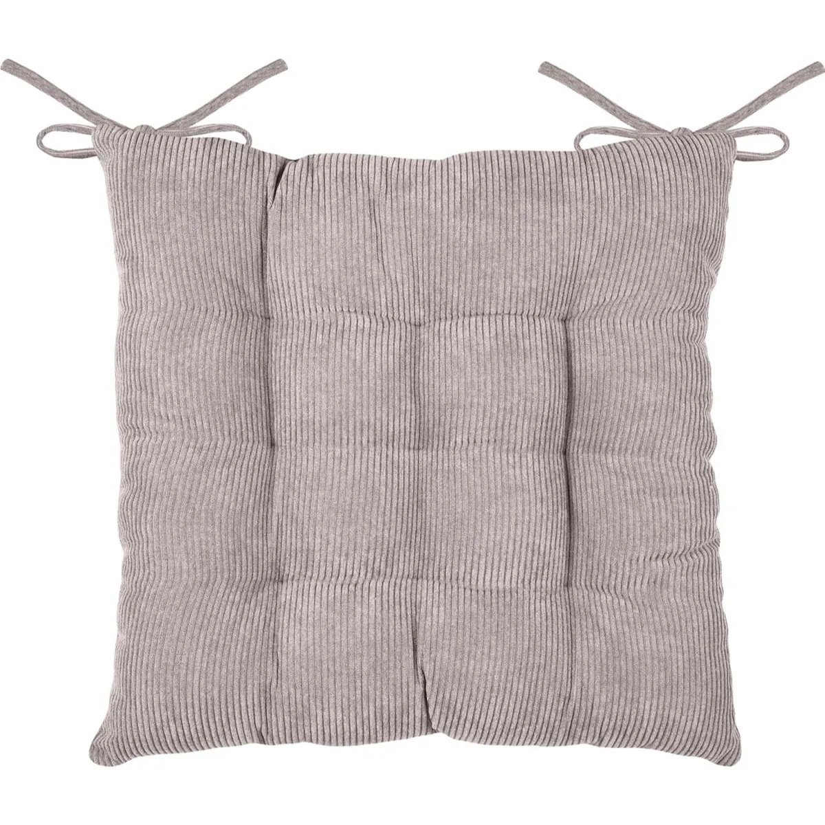 Cuscino per sedia quadrato in velluto a coste (38 x 38 cm) Dandy Grigio