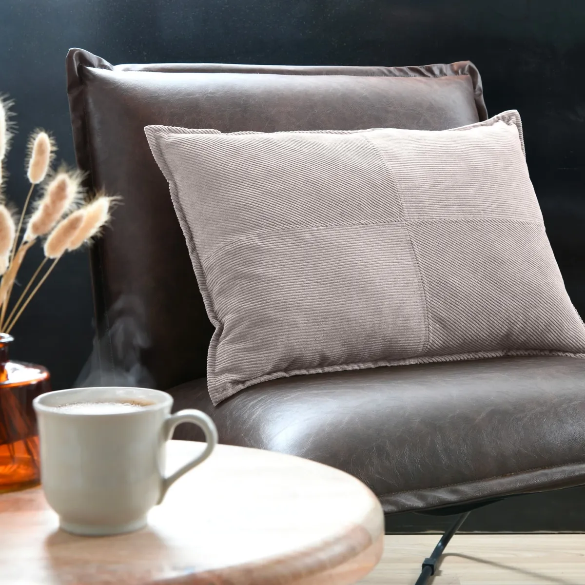 Cuscino rettangolare in velluto a coste (40 x 60 cm) Dandy Grigio
