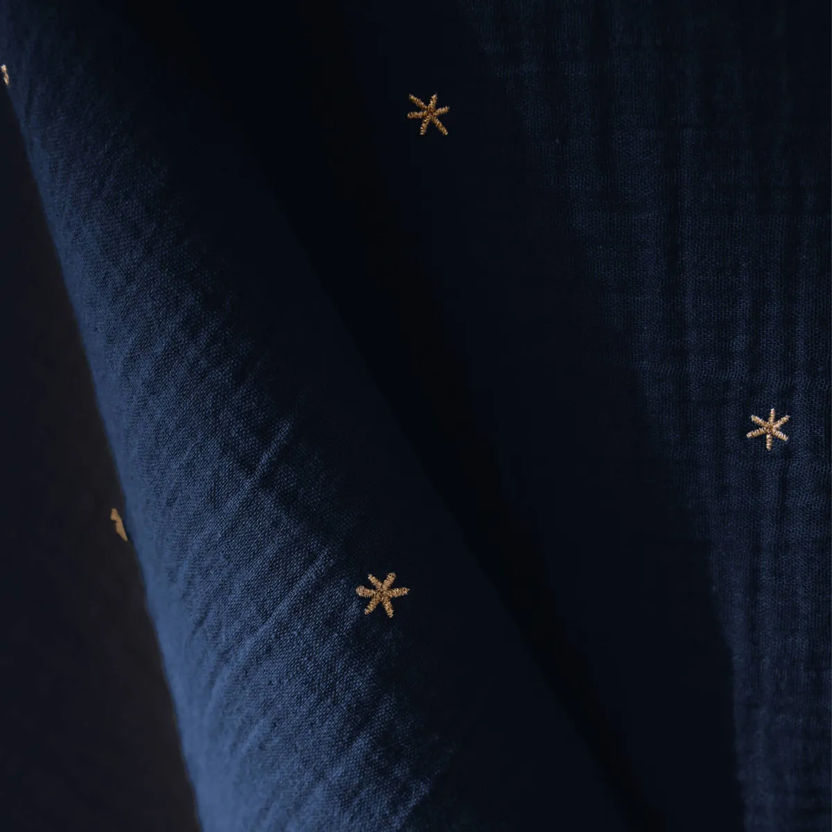 Tovaglia rettangolare garza di cotone (150 x 350 cm) Gaïa stelle Blu notte