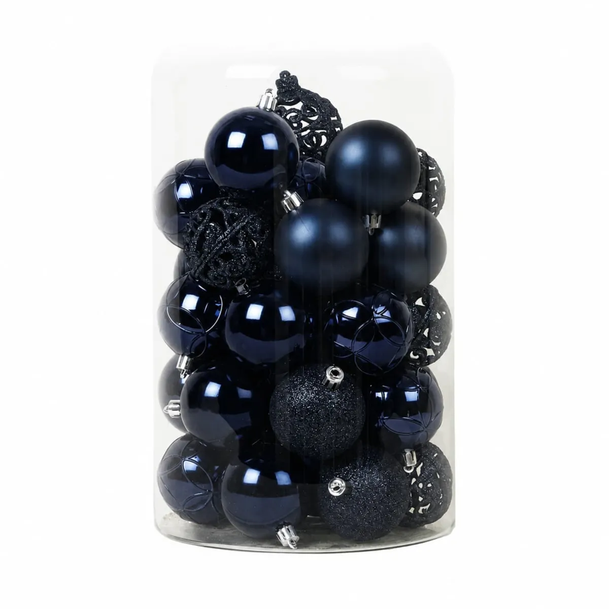 Lot de 35 boules de Noël (D60 mm) Aravis mix Bleu nuit