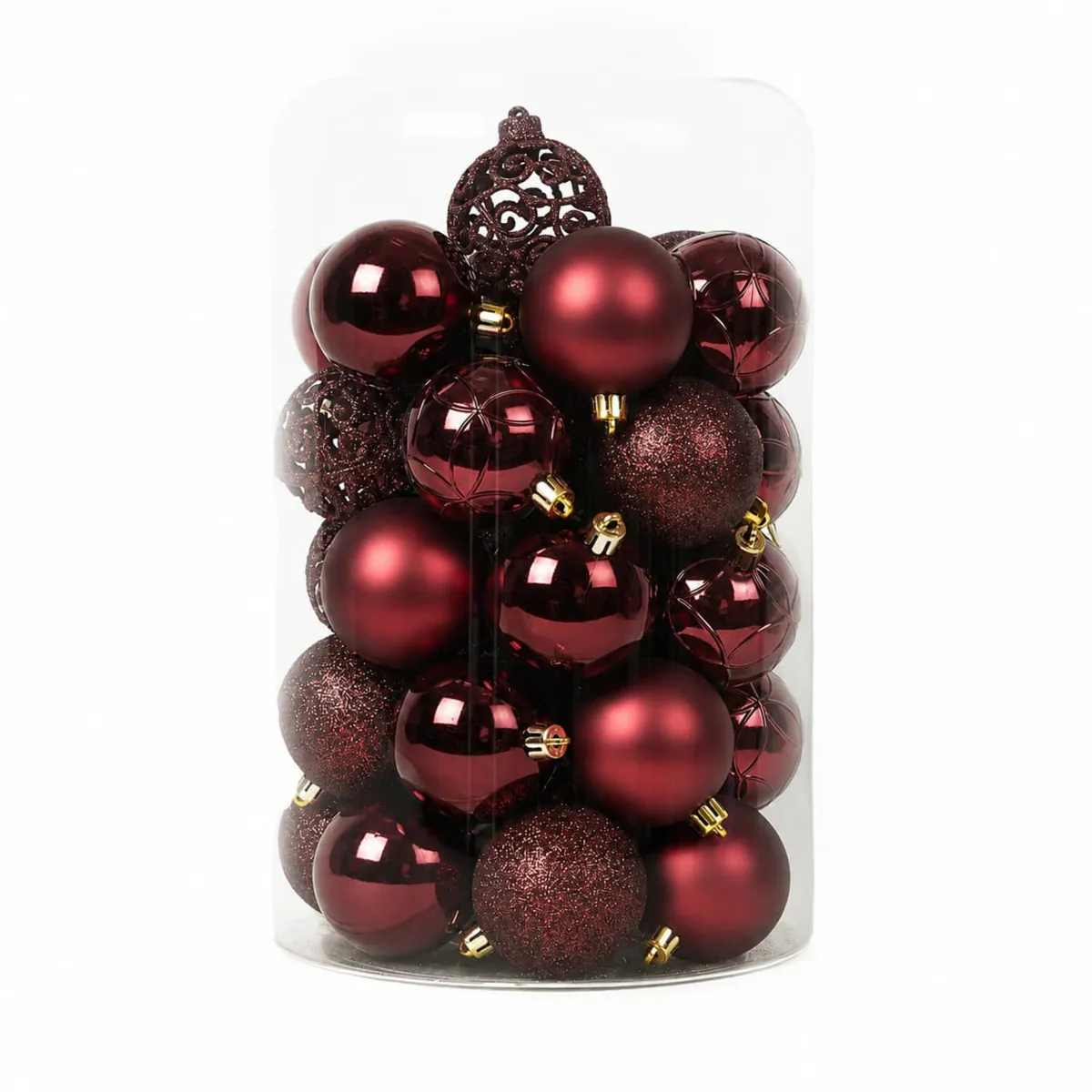 Set di 35 palline di Natale (D60 mm) Aravis mix Bordeaux