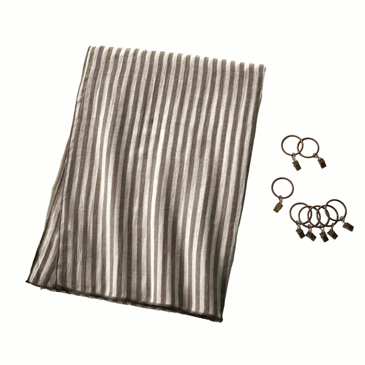 Tenda in garza di cotone regolabile (140 x max 180 cm) Gaïa righe Marrone