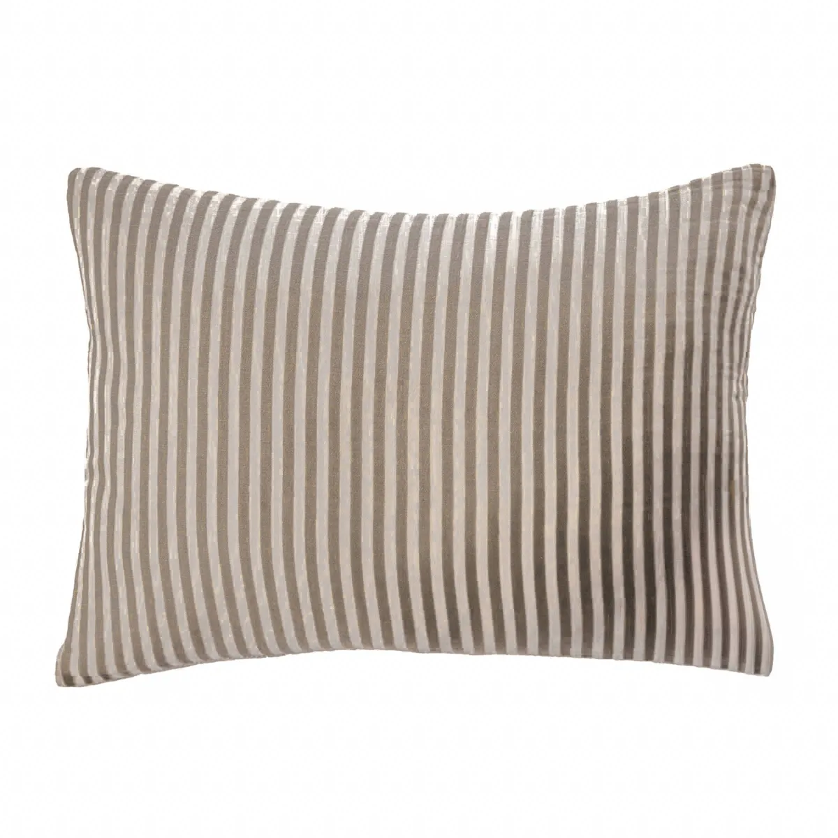 EM - Taie d'oreiller 50 x 70 cm Gaze de coton tissée teinte GAIA RAYURES Brun