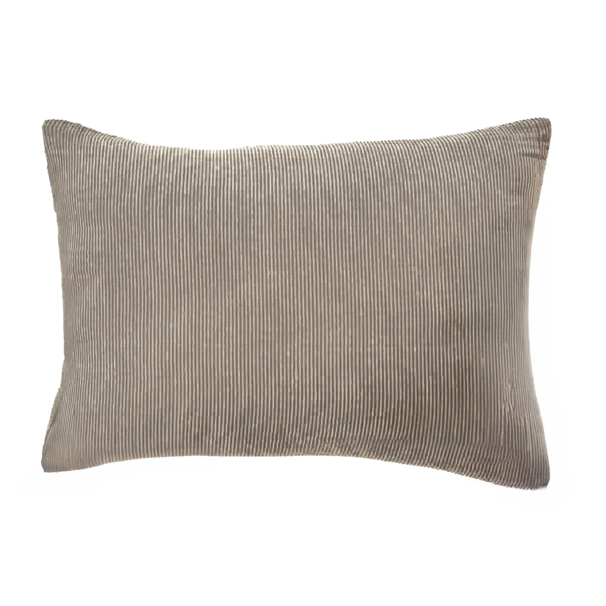 EM - Taie d'oreiller 50 x 70 cm Gaze de coton tissée teinte GAIA RAYURES Brun