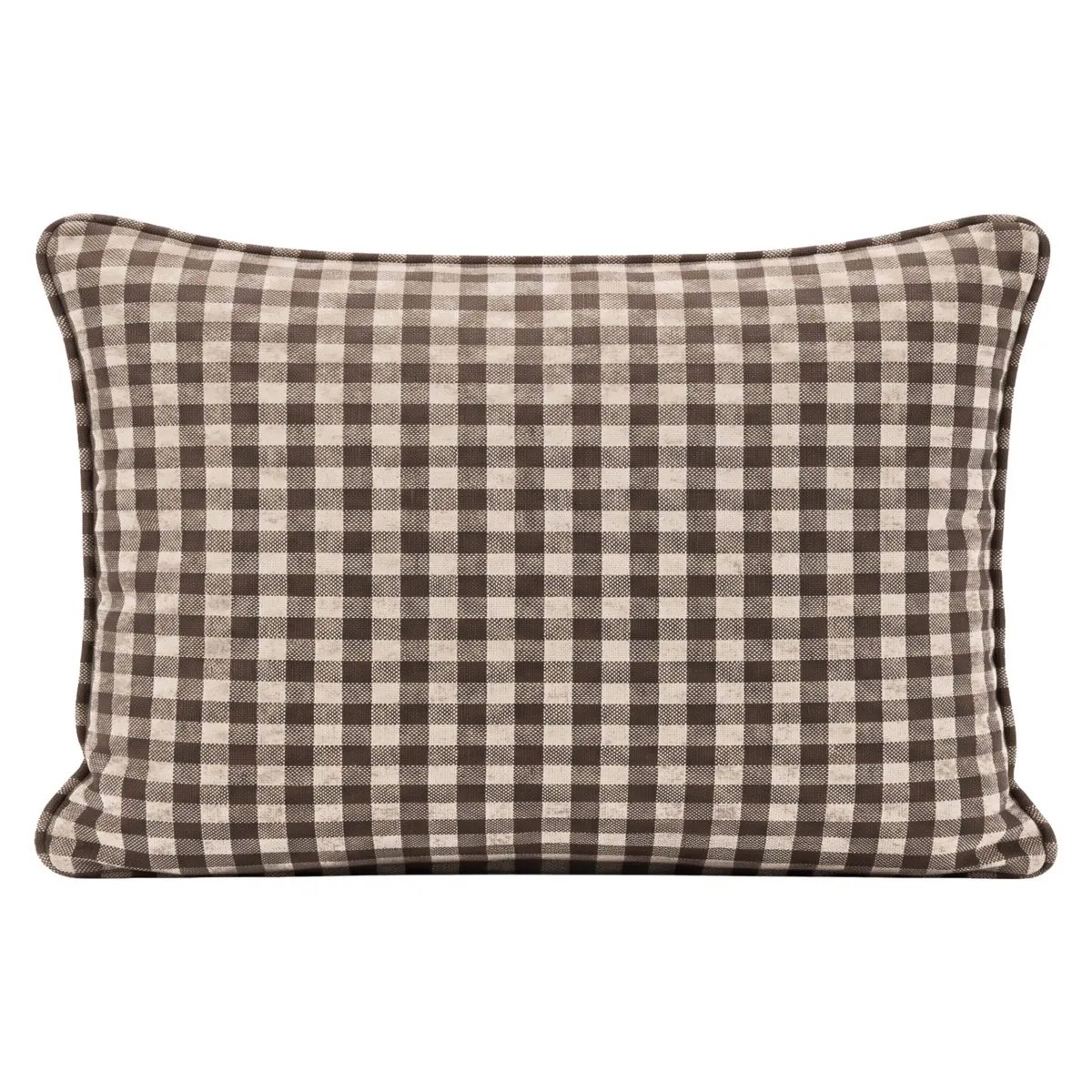 Rechthoekige kussensloop van katoenen mousseline (50 x 80 cm) Gaïa vichy Bruin