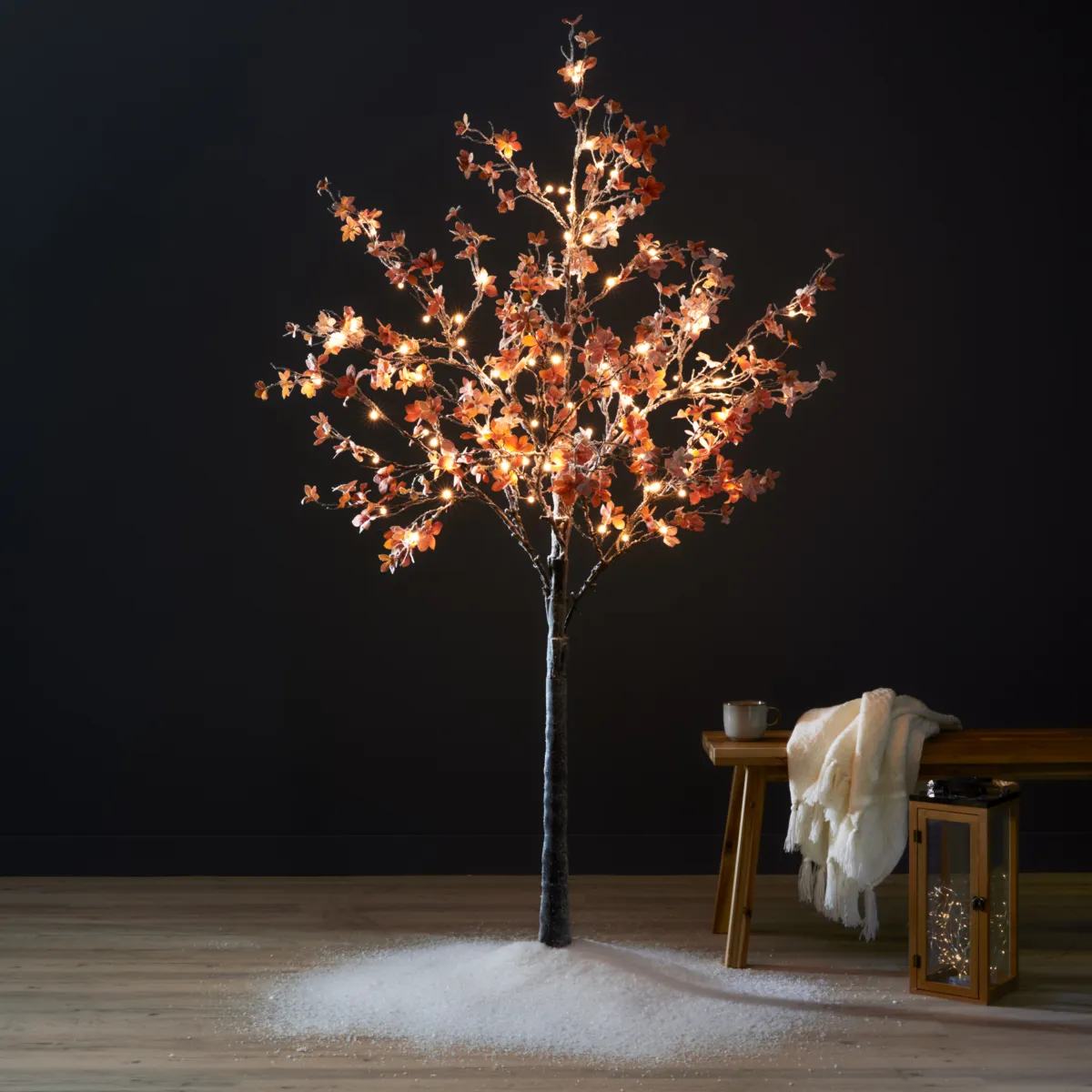 Albero luminoso 96 LED (H180 cm) Oberon Arancione e Bianco caldo