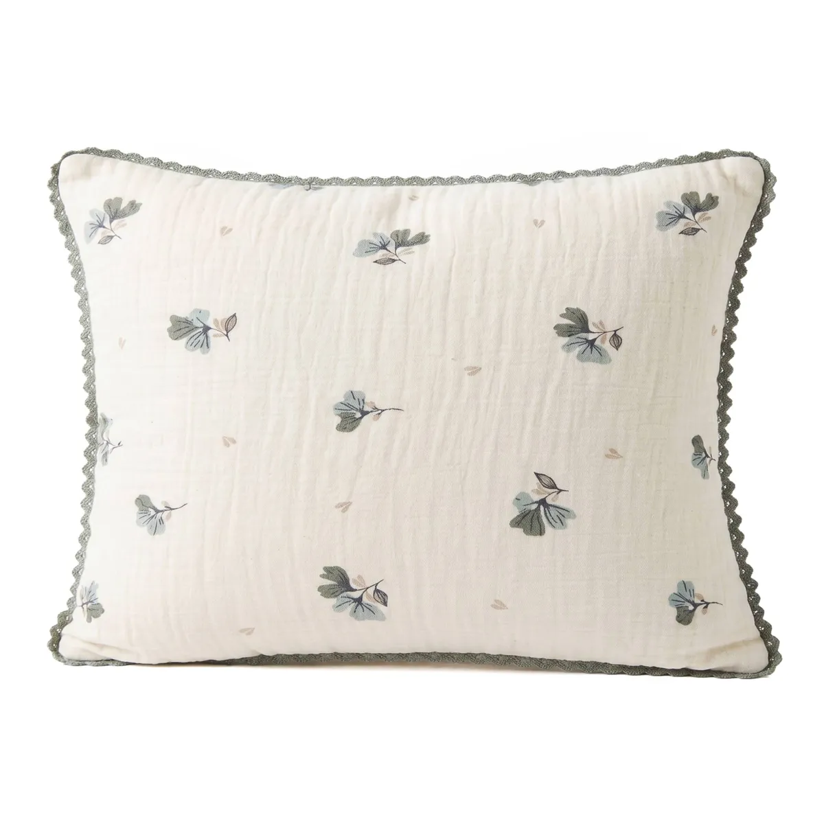 EM - Coussin déhoussable avec croquet 40 x 60 cm Gaze de coton imprimée GAIA ASTREE