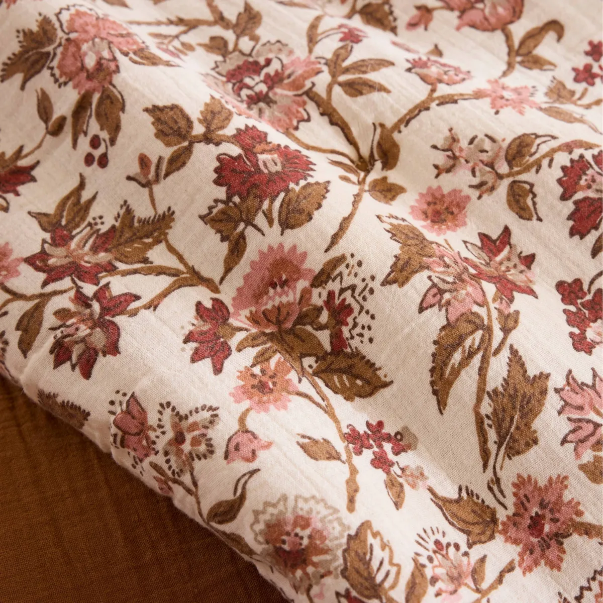 Piumone in garza di cotone (90 x 200 cm) Gaïa dahlia Camel
