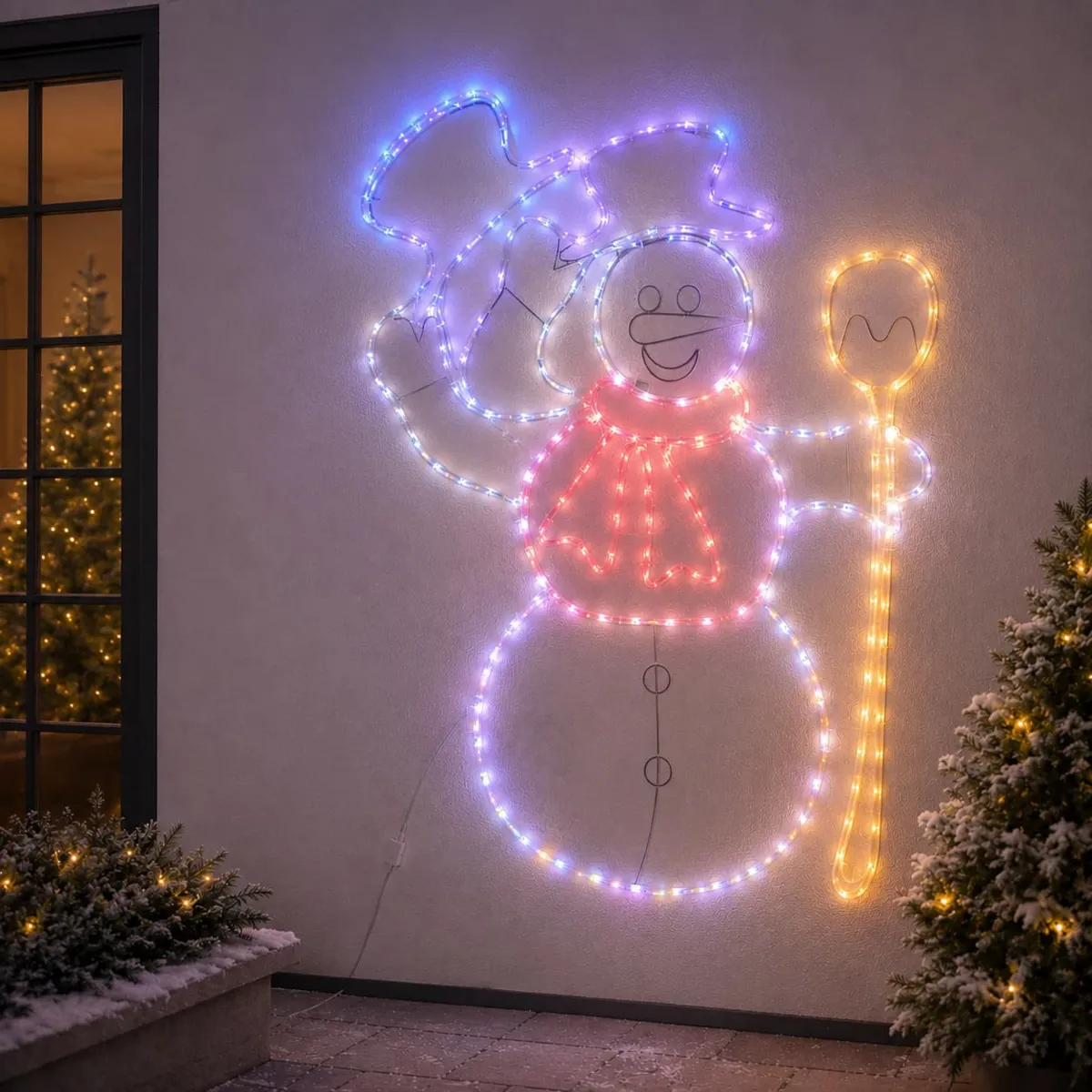 Palla di neve animata e luminosa 166 LED (H83 cm) Billy Multicolore