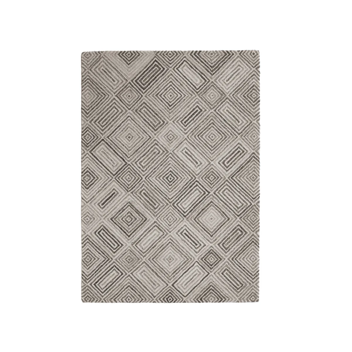 Tappeto rettangolare da soggiorno materiale riciclato tafted (140 x 200 cm) Shelton Grigio