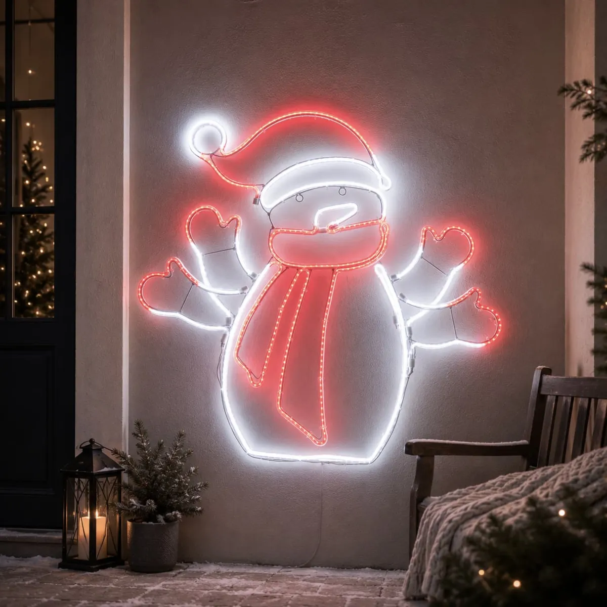 Pupazzo di neve luminoso 588 LED (H61 cm) Neon Moov light Multicolore