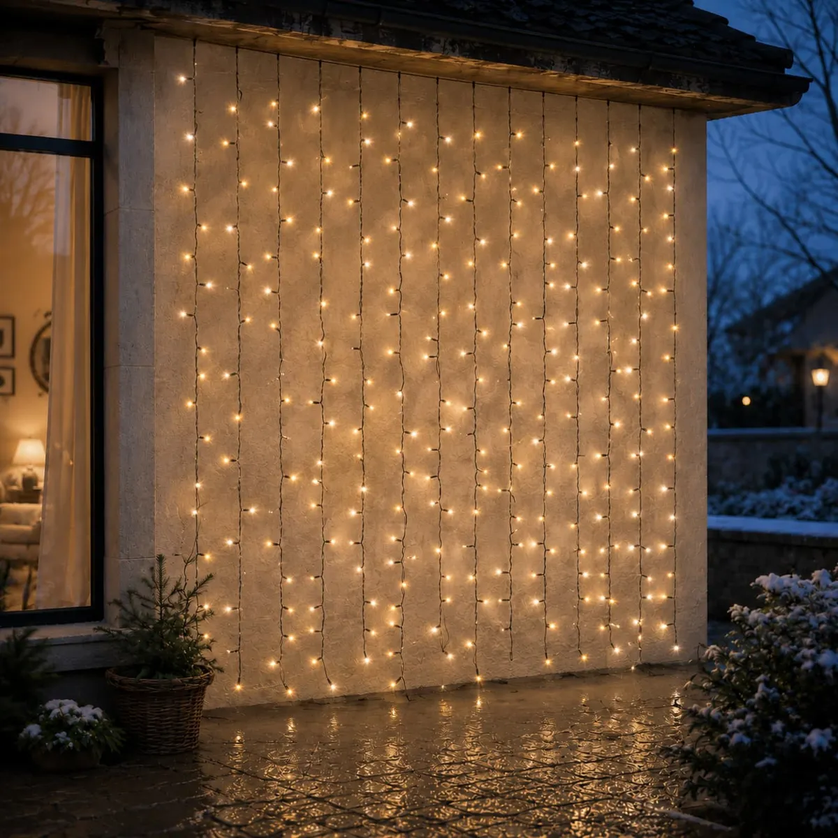 Tenda luminosa connettibile H2m L2m 224 LED cavo nero Pro-lights Flash Bianco caldo e freddo