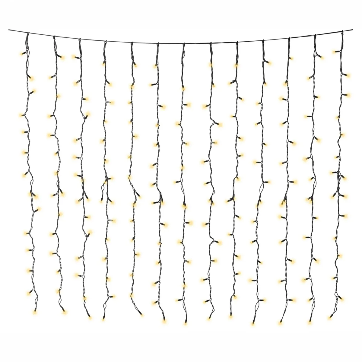 Tenda luminosa connettibile H2m L2m 224 LED cavo nero Pro-lights Bianco caldo