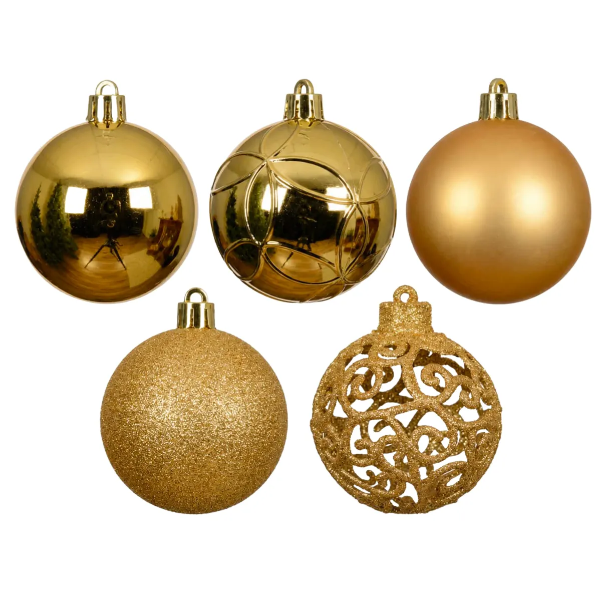 Set di 35 palline di natale (D60 mm) Aravis mix Oro