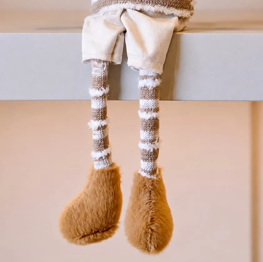 Bambola ragazzo gambe morbide (H44 cm) Casimir e berretto orso Beige