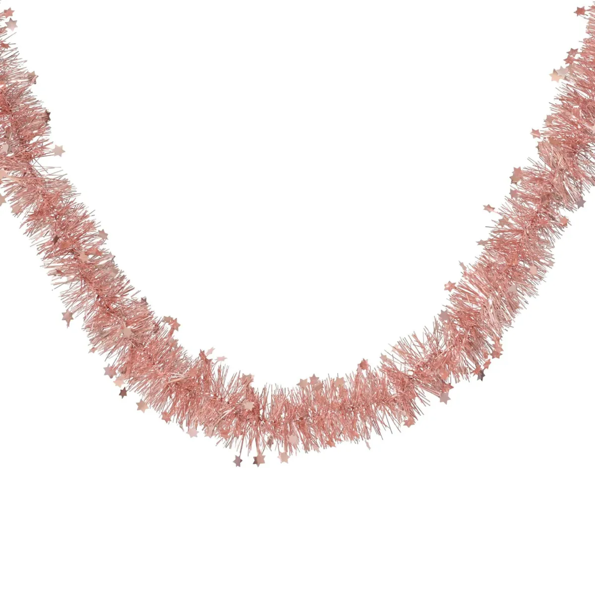 Ghirlanda di Natale (270 cm) Pioggia di stelle Rosa cipria