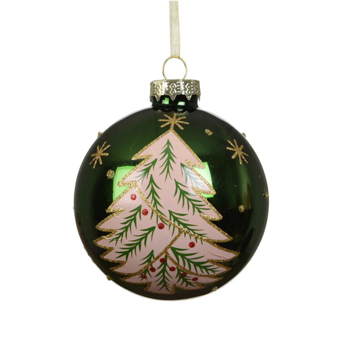 Pallina di natale in vetro (D80 mm) Mon beau sapin Verde abete
