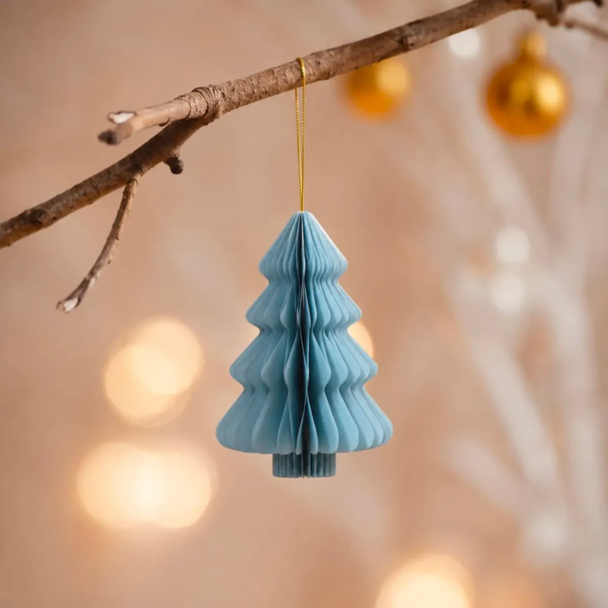 Albero di carta da appendere (H15 cm) chiusura magnetica Azzurro