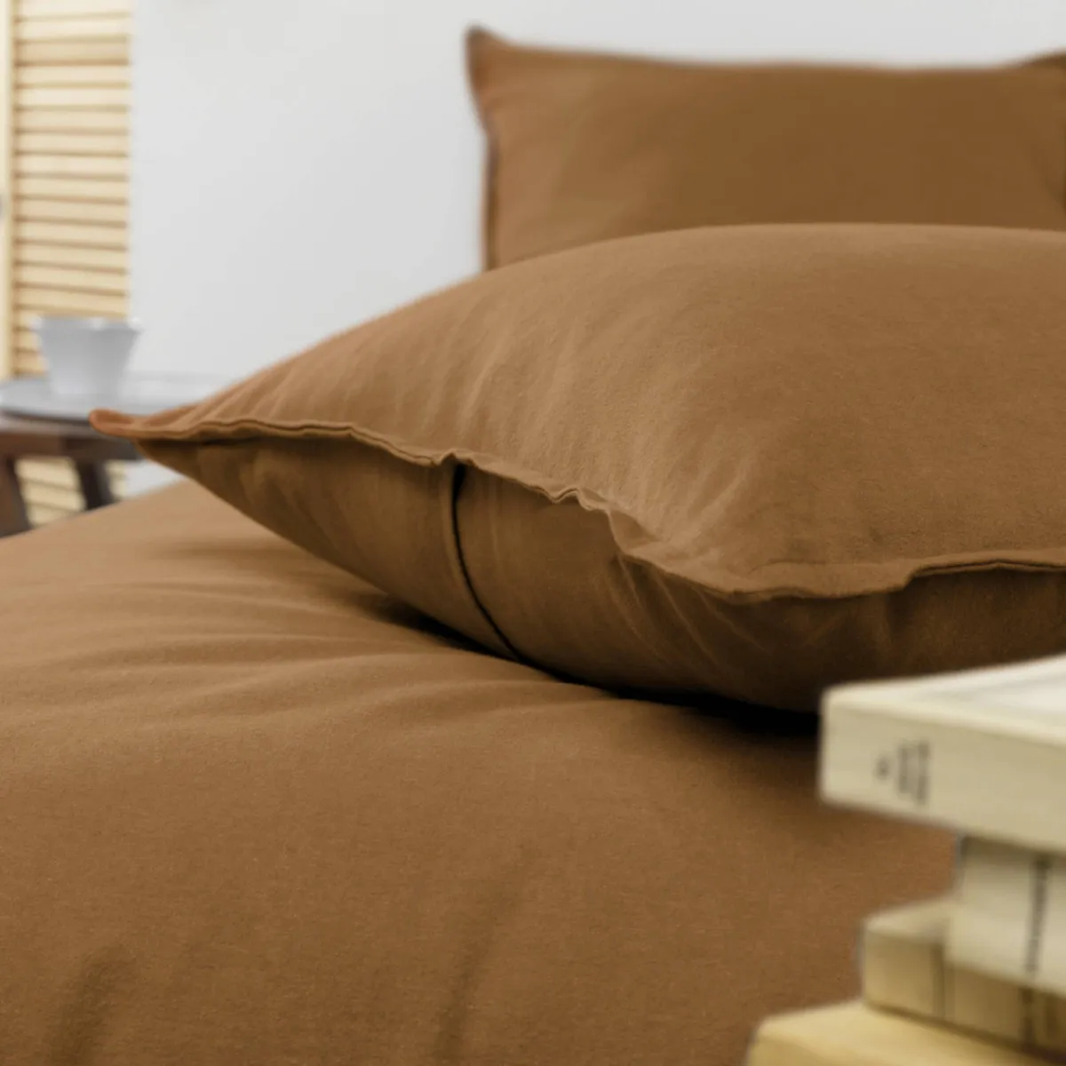 Federa quadrata in flanella di cotone (80 x 80 cm) Nina Camel