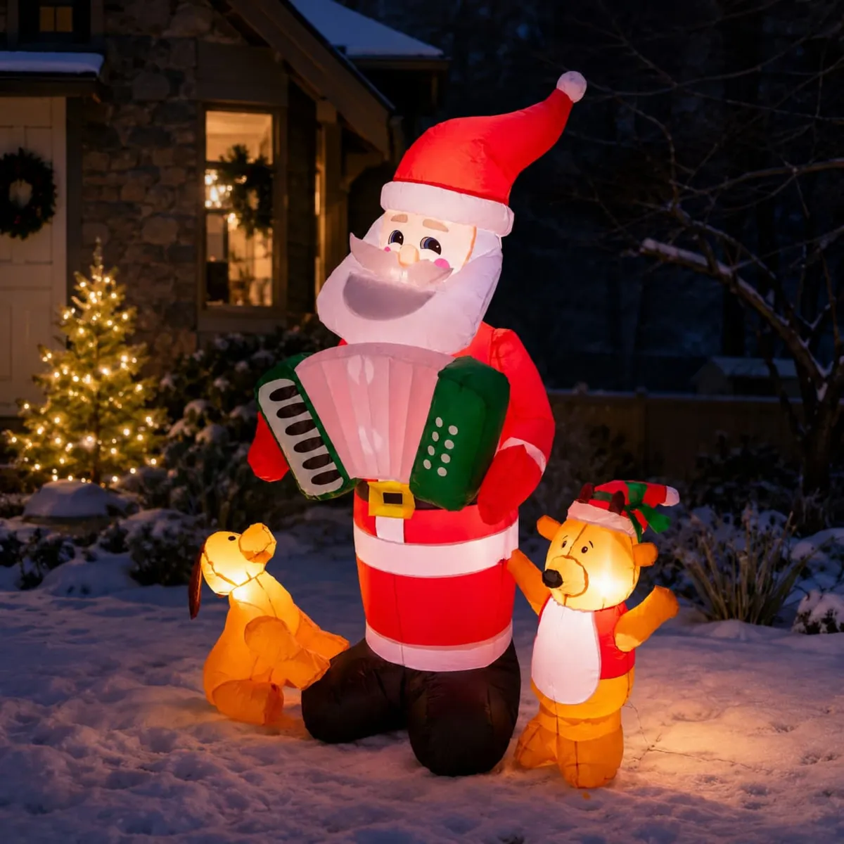 Babbo Natale gonfiabile e luminoso per esterni (H185 cm) Wouaf wouaf Multicolore