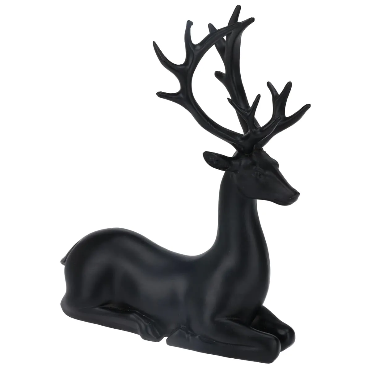 Decorazione Renna natalizia sdraiata (H20 cm) Silhouette Nordica Nera