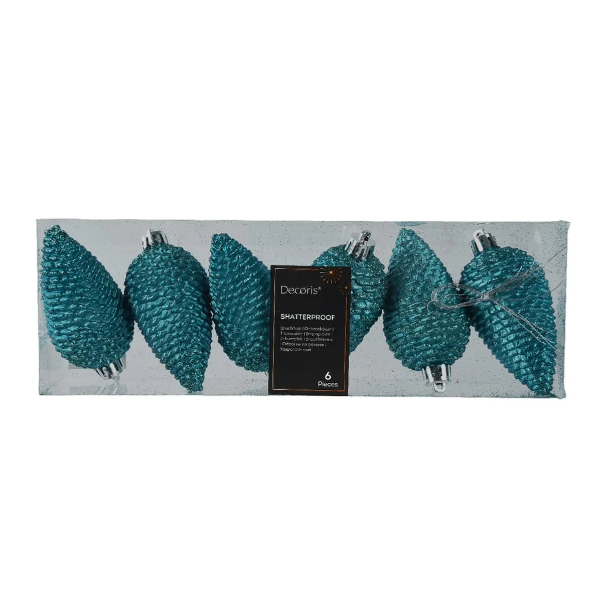 Set di 6 pigne da appendere (H8 cm) Alpine Blu brillante