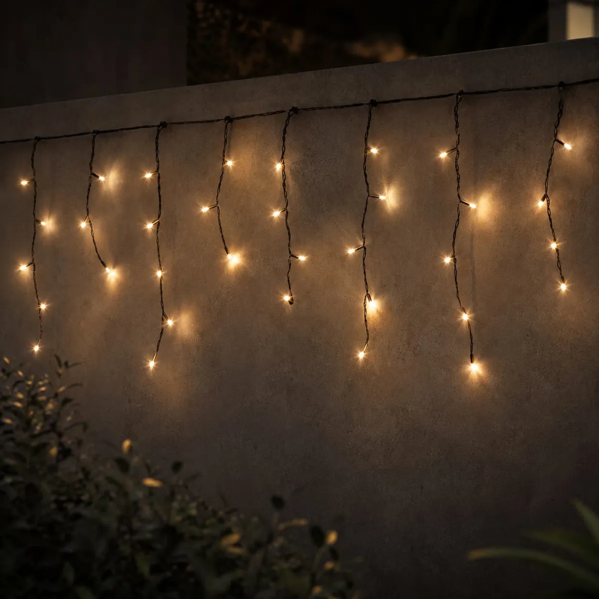 Solar Eisregen-Lichterkette USB-aufladbar L11 m Warmweiß 259 LED - Weihnachts-beleuchtung