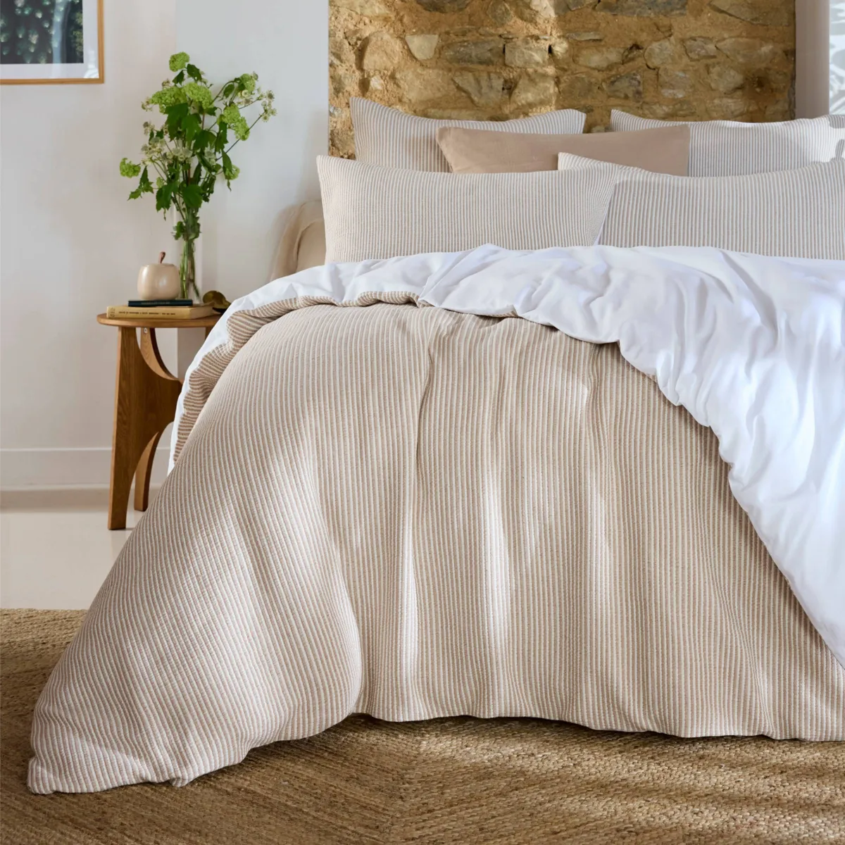 Cuscino rettangolare in garza di cotone trapuntata (50 x 80 cm) Oria Corda