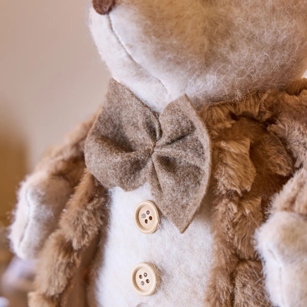 Orso di Natale (H43 cm) Nestor Marrone e crema