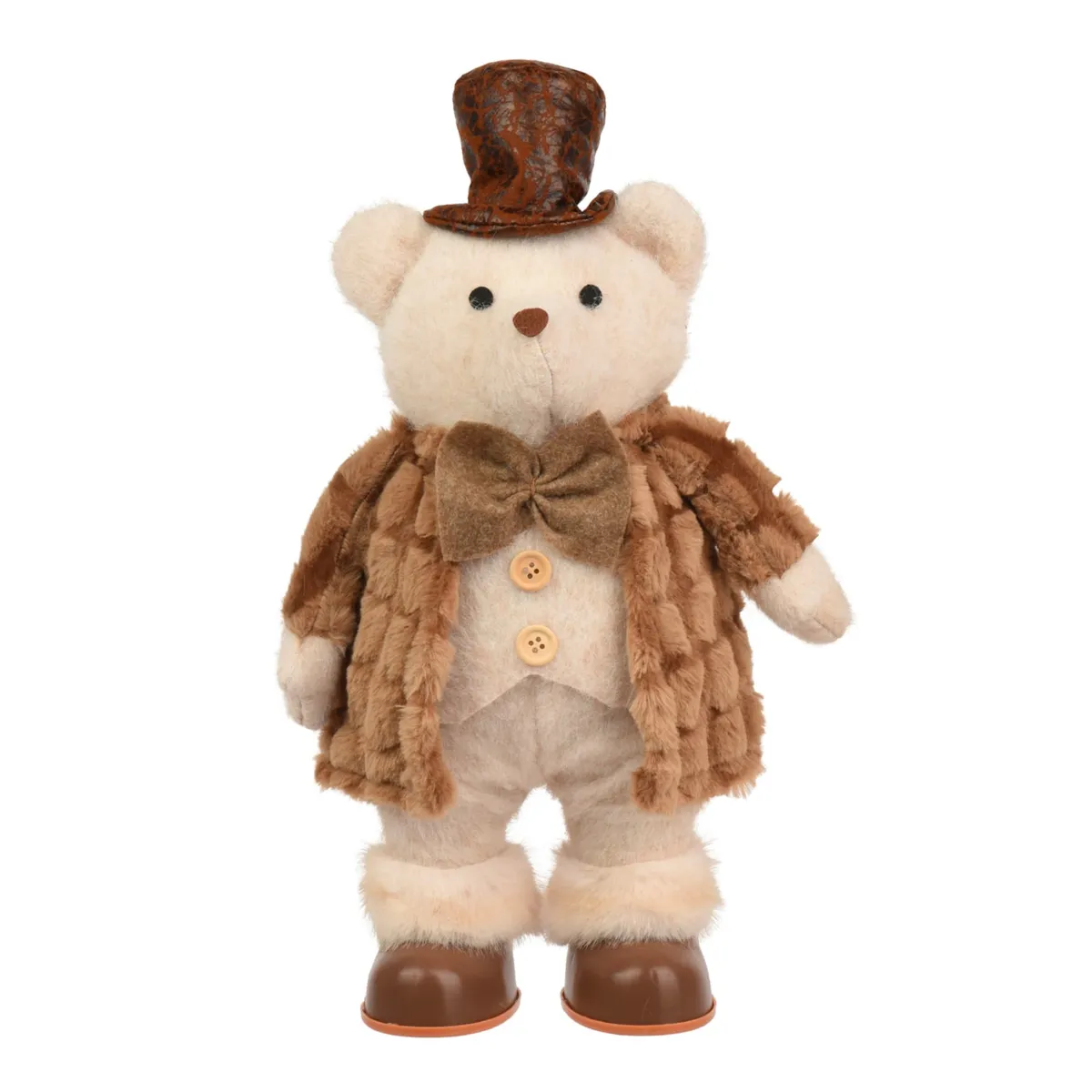 Orso di Natale (H43 cm) Nestor Marrone e crema