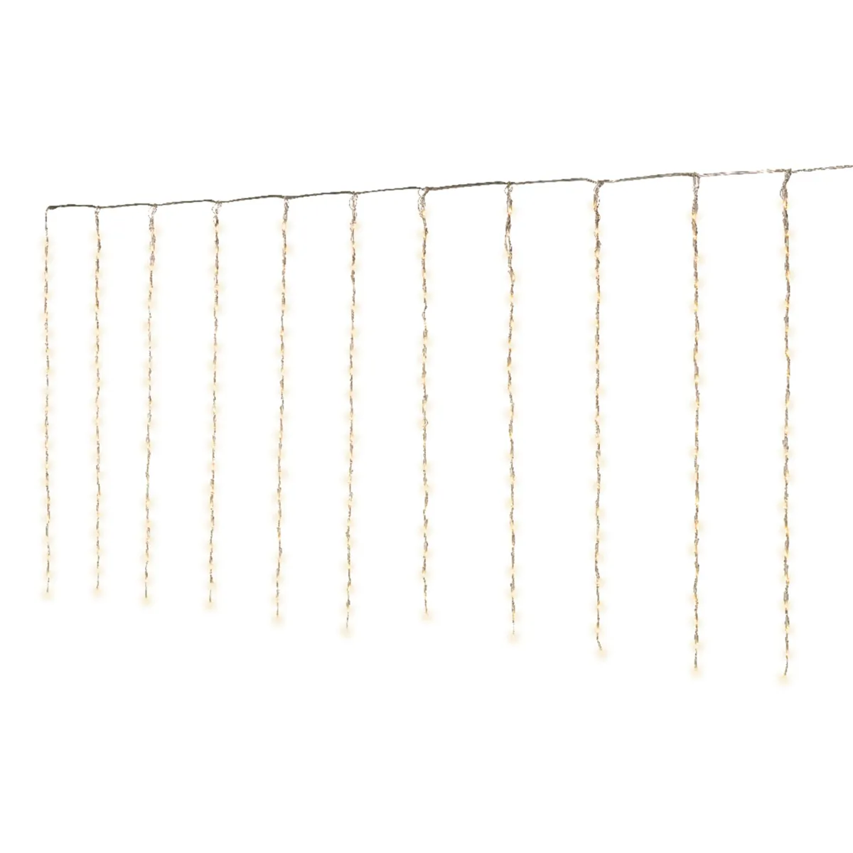 Catena luminosa per balcone 200 LED (L200 x H100 cm) cavo trasparente Effetto neve cadente Bianco caldo