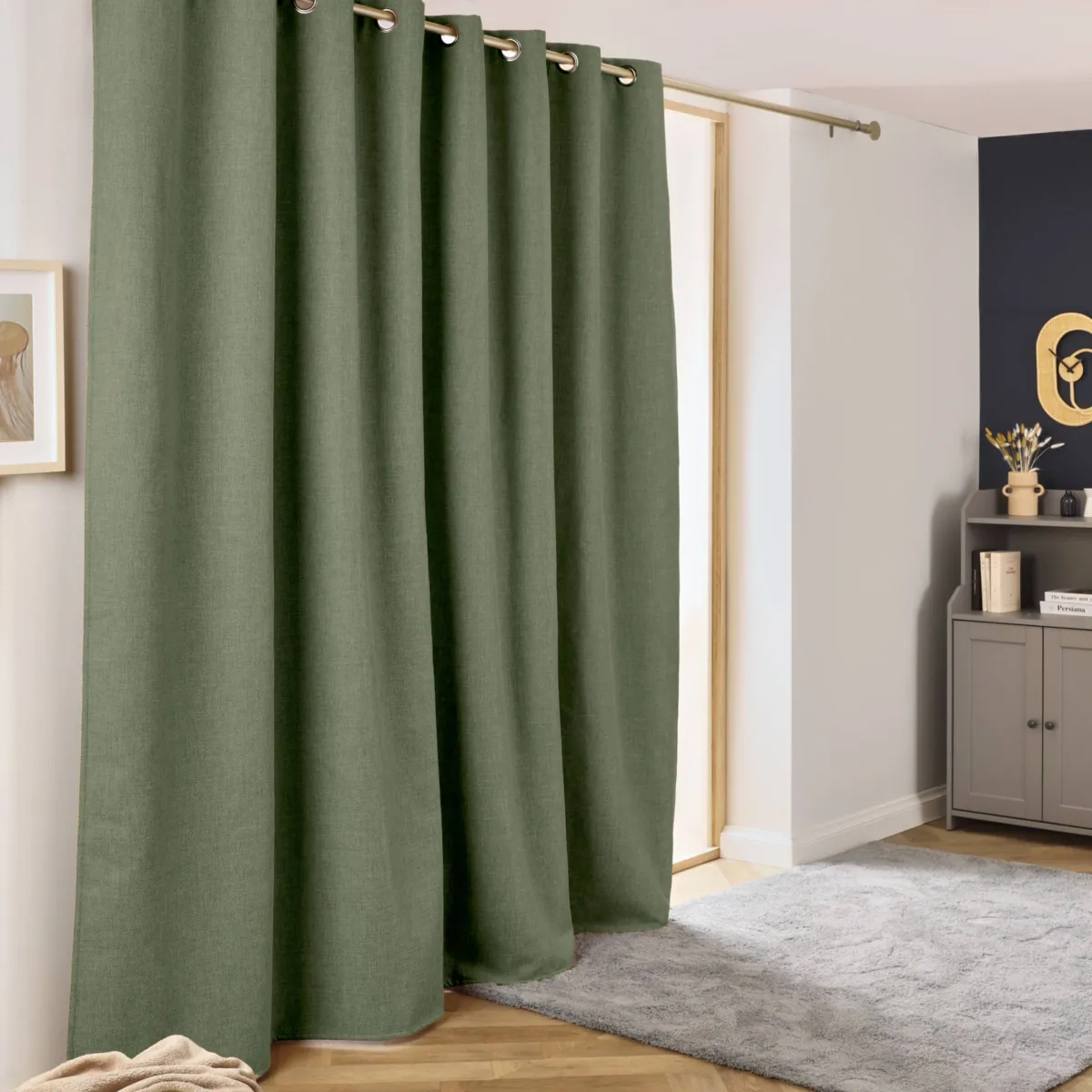 Tenda semi-oscurante termica con passanti nascosti (280 x 240 cm) Alba Verde cachi