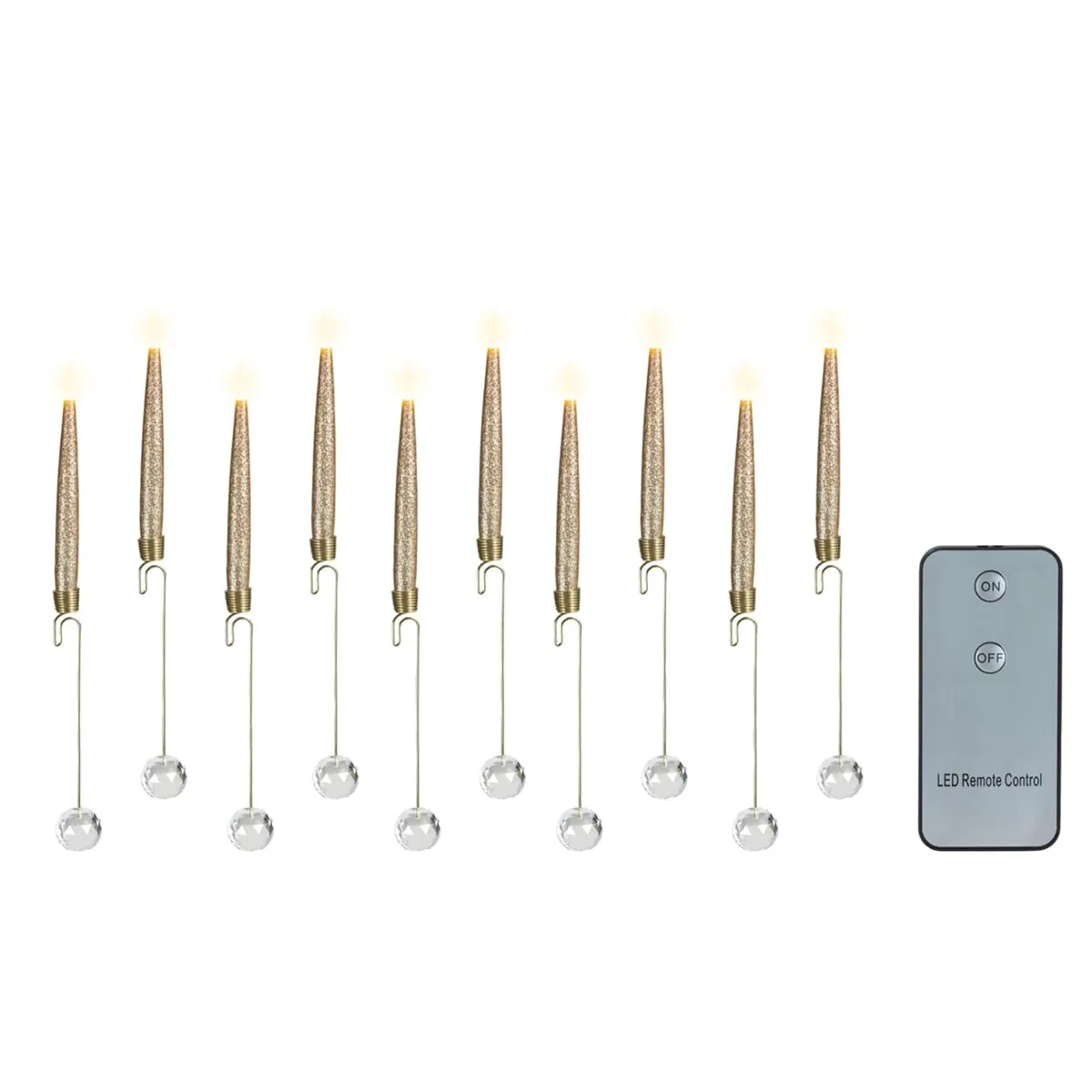 Set di 10 candele LED a pile per albero (H15 cm) Charme d'Antan fiamma Bianco caldo