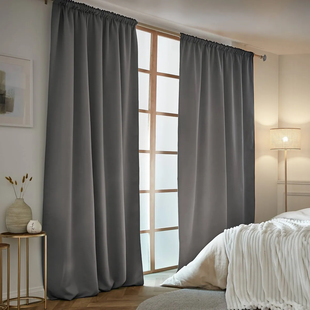 Tenda semi-oscurante termica con passanti nascosti (140 x 240 cm) Nocta Grigio antracite