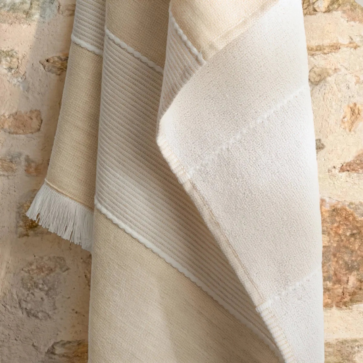 Fouta in cotone e spugna (95 x 180 cm) Elora Beige
