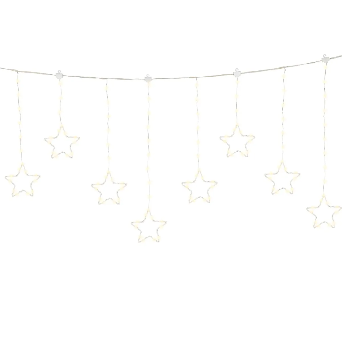 Catena luminosa a tenda 156 LED (L120 - H60 cm) Notte stellata Argento e bianco caldo