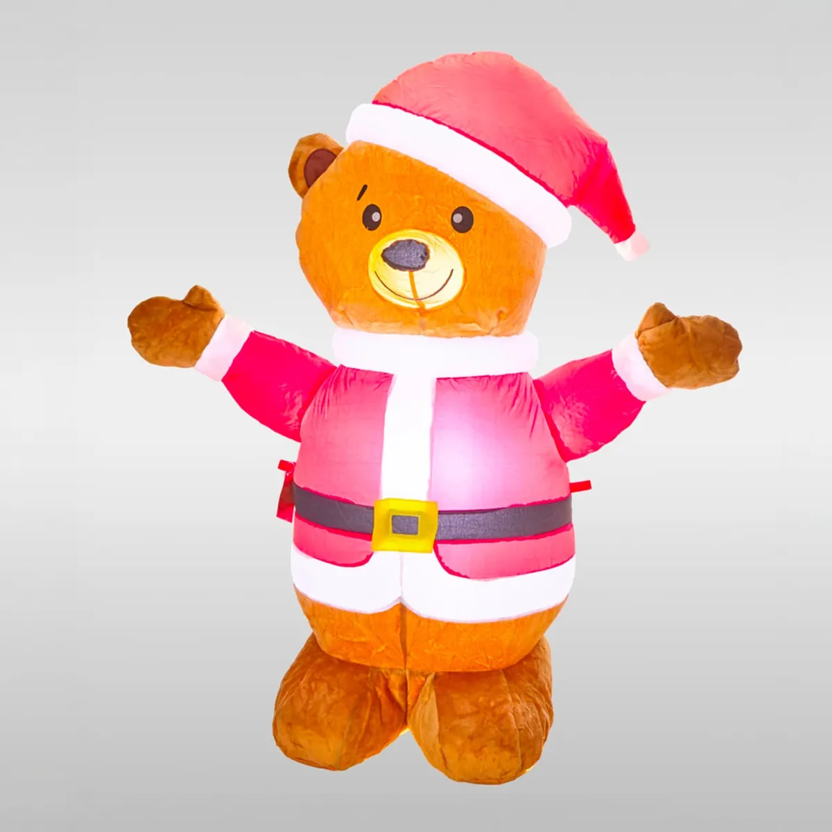Orso gonfiabile luminoso 6 LED (H122 cm) Pipo Rosso